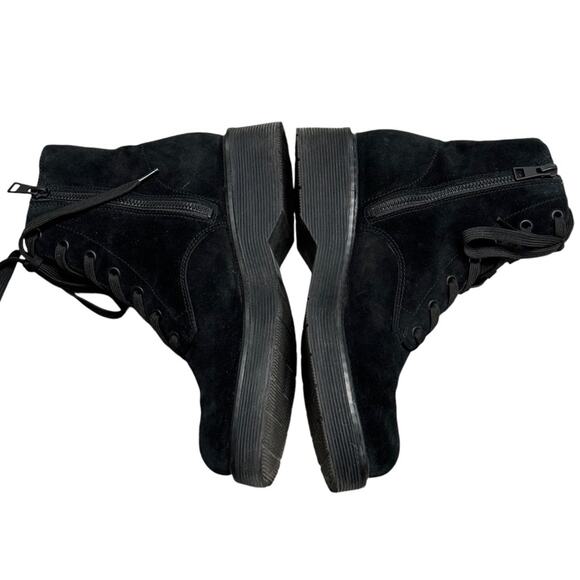 Vince Black Cabria Suede Lug Lace Up Combat Boots - Picture 4 of 15